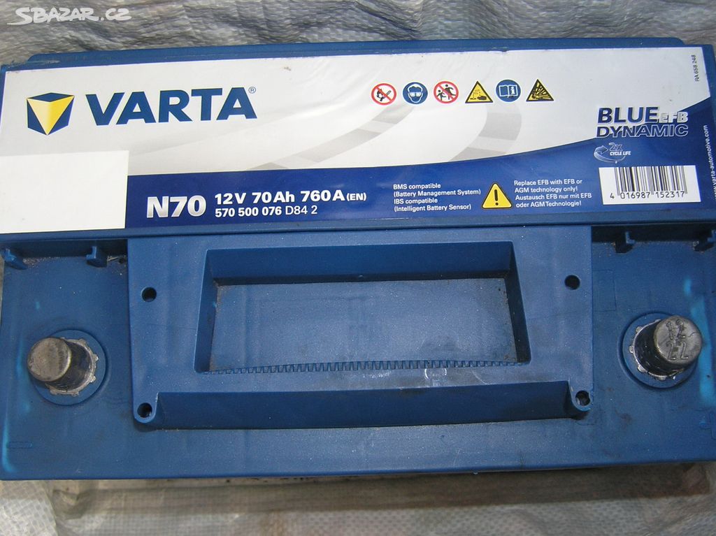 Autobaterie VARTA Blue Dynamic EFB 70Ah, 12V, N70 - Praha 
